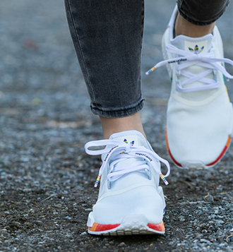 Footwear photographed in an everyday setting